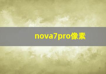 nova7pro像素