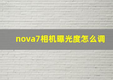 nova7相机曝光度怎么调