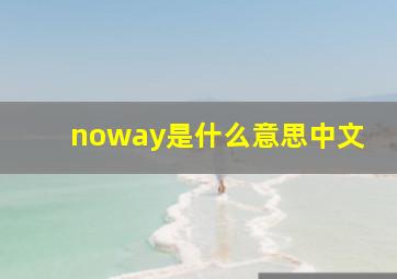 noway是什么意思中文