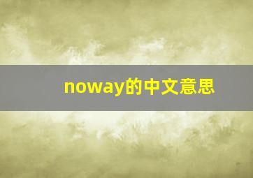 noway的中文意思