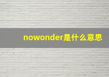 nowonder是什么意思