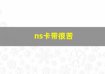 ns卡带很苦