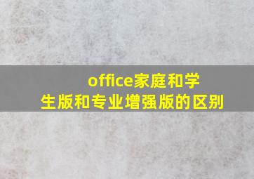 office家庭和学生版和专业增强版的区别