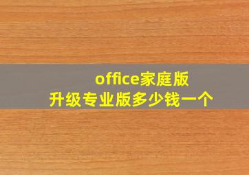 office家庭版升级专业版多少钱一个