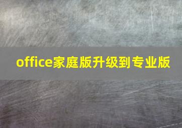 office家庭版升级到专业版