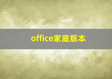 office家庭版本