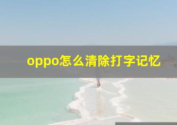 oppo怎么清除打字记忆