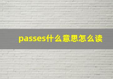 passes什么意思怎么读