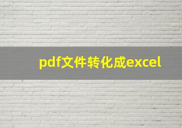 pdf文件转化成excel