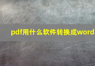 pdf用什么软件转换成word