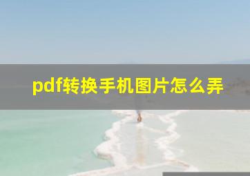 pdf转换手机图片怎么弄