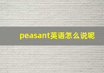 peasant英语怎么说呢