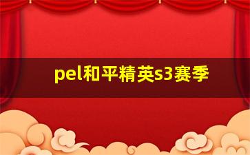 pel和平精英s3赛季