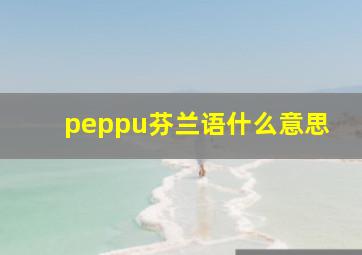 peppu芬兰语什么意思