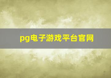 pg电子游戏平台官网