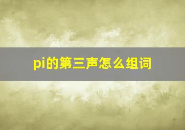 pi的第三声怎么组词