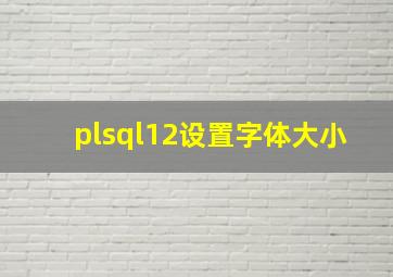 plsql12设置字体大小