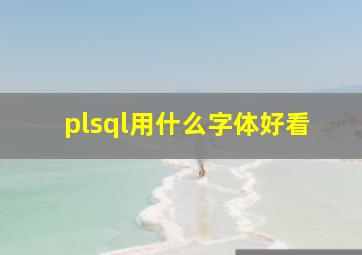 plsql用什么字体好看