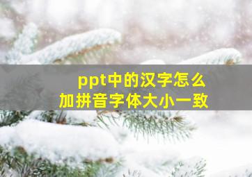 ppt中的汉字怎么加拼音字体大小一致