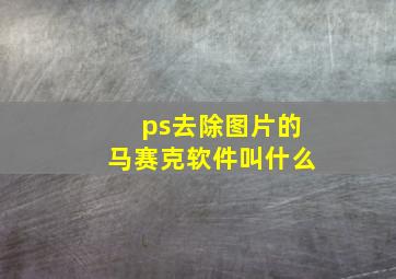 ps去除图片的马赛克软件叫什么