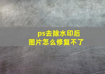 ps去除水印后图片怎么修复不了