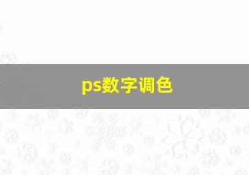 ps数字调色