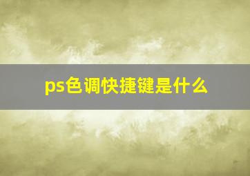 ps色调快捷键是什么