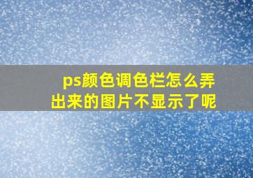 ps颜色调色栏怎么弄出来的图片不显示了呢