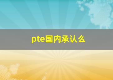 pte国内承认么