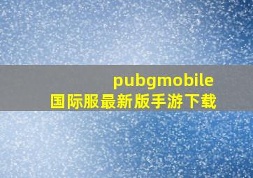 pubgmobile国际服最新版手游下载