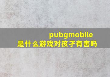 pubgmobile是什么游戏对孩孑有害吗