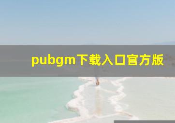 pubgm下载入口官方版