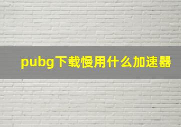 pubg下载慢用什么加速器