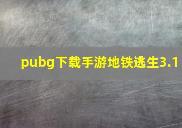 pubg下载手游地铁逃生3.1