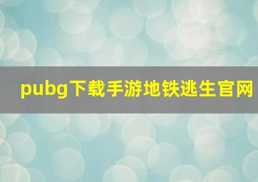 pubg下载手游地铁逃生官网