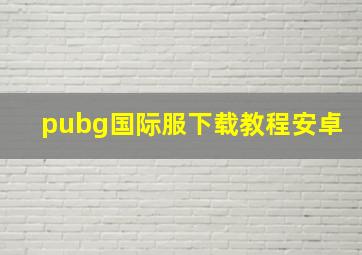 pubg国际服下载教程安卓