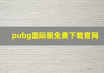 pubg国际服免费下载官网