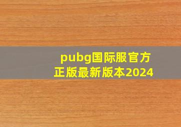 pubg国际服官方正版最新版本2024