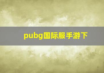 pubg国际服手游下