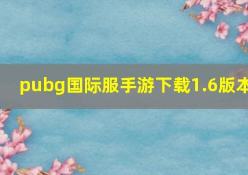 pubg国际服手游下载1.6版本