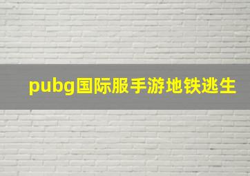 pubg国际服手游地铁逃生