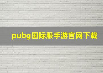 pubg国际服手游官网下载