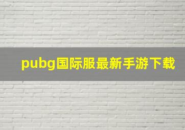 pubg国际服最新手游下载