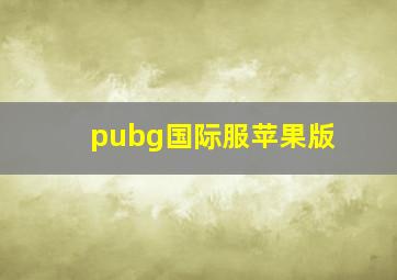 pubg国际服苹果版