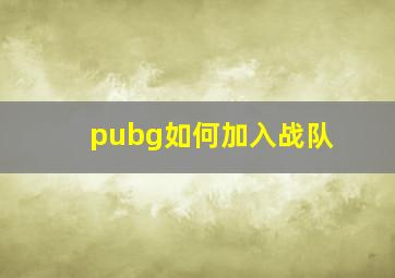 pubg如何加入战队