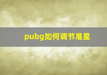 pubg如何调节准星