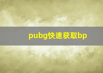 pubg快速获取bp