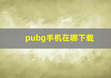 pubg手机在哪下载