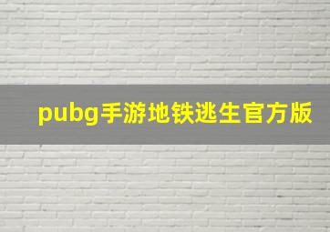 pubg手游地铁逃生官方版