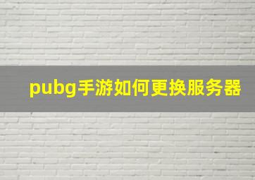 pubg手游如何更换服务器